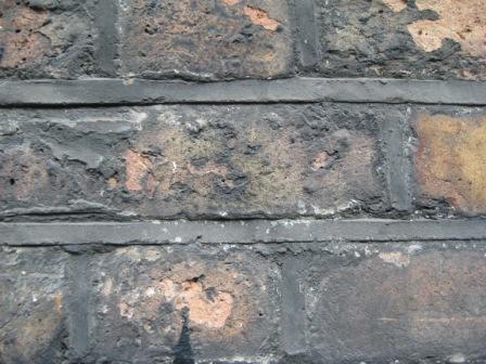 the brick wall outside our flat