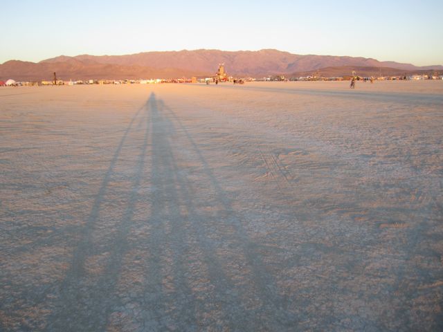 long shadows at dawn