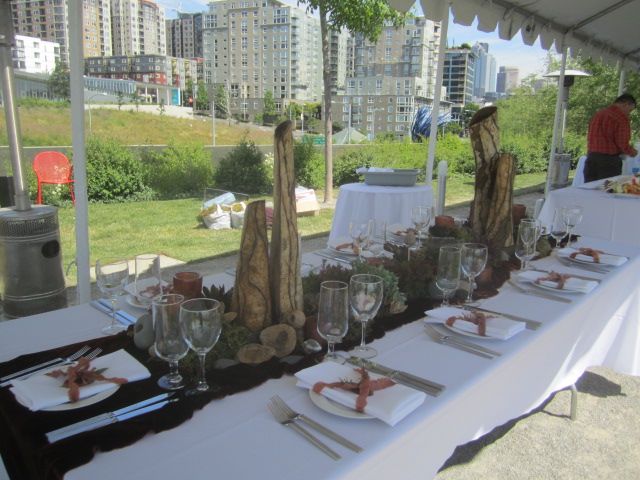 the table set and ready for dinner