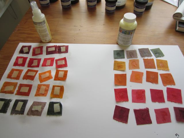 testing Decolourant spray and paste